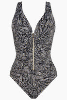 Miraclesuit Shore Leave Zipt One Piece Swimsuit. Looks 10 lbs lighter in 10 seconds, the time it takes to slip on a Miraclesuit