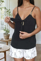 Cotton real vegan pj short set black and white