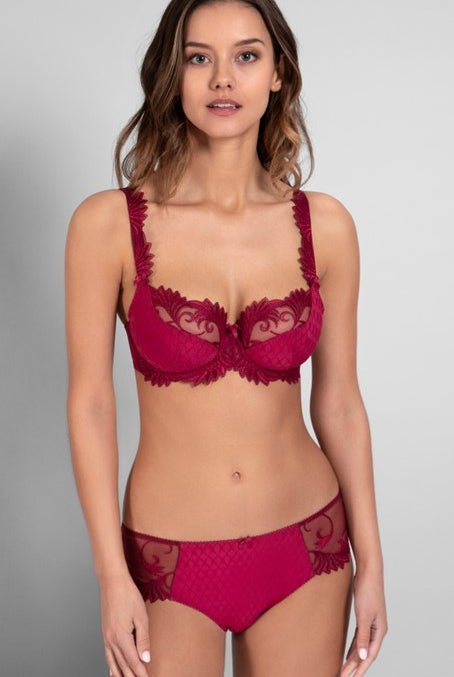 Empreinte Thalia red sangria low neck bra