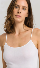 Hanro Cotton Seamless Spaghetti Top White-brownslingerie