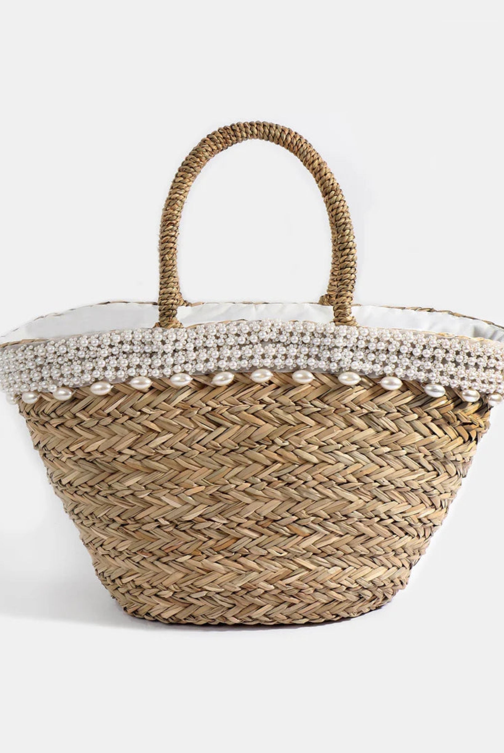 Pia Rossini straw beach bag with shells