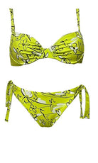 Roidal iriela bikini underwired green tie side bikini
