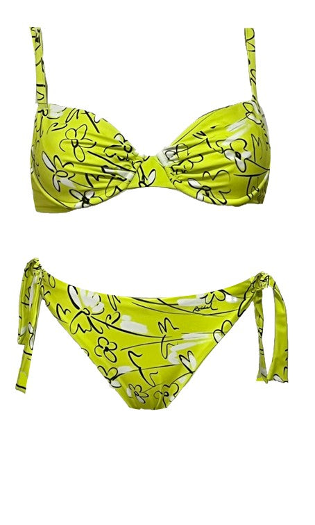 Roidal iriela bikini underwired green tie side bikini