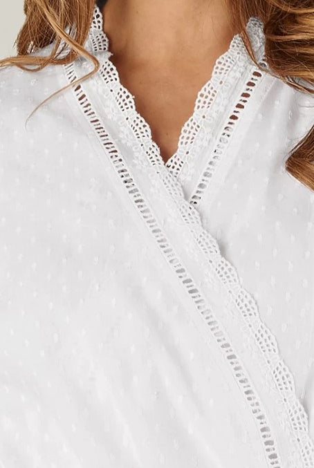 Slenderella  light cotton  white wrap over dressing gown