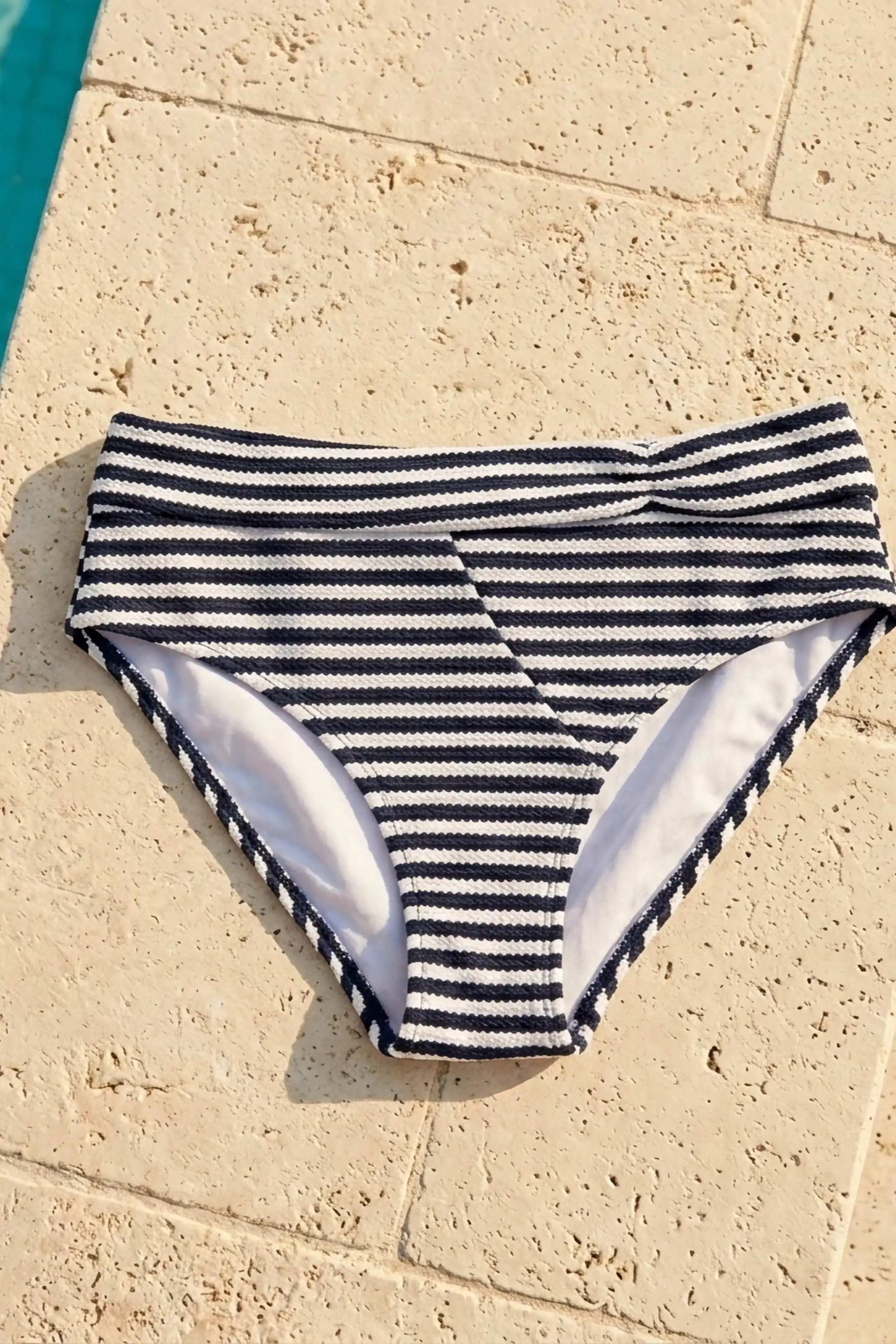 Sapph Roadtripper Bikini Brief in Navy and White stripe