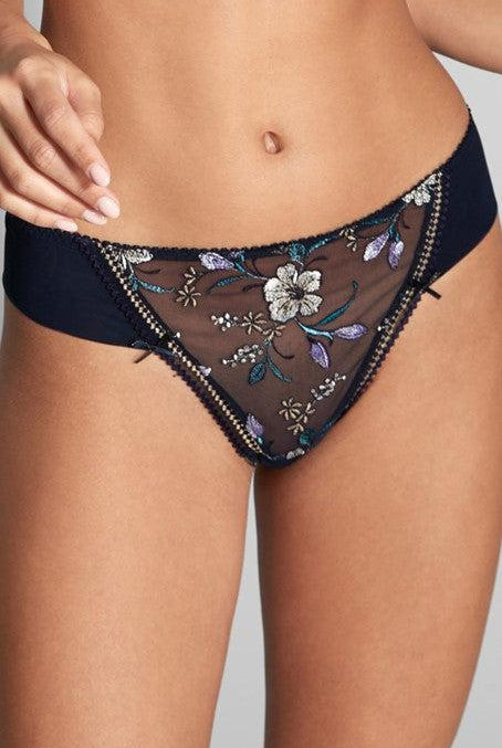 Empreinte Lauren Midnight Blue Thong-brownslingerie