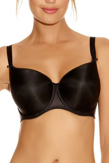 Fantasie Smoothing Black Moulded T Shirt Bra-brownslingerie