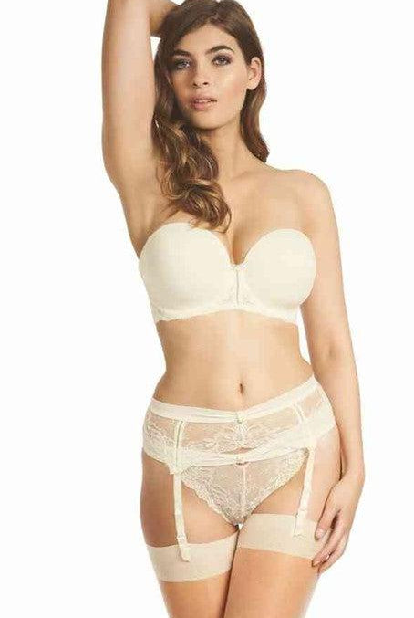 Fauve Rosa Moulded Strapless Bra Chantilly-brownslingerie