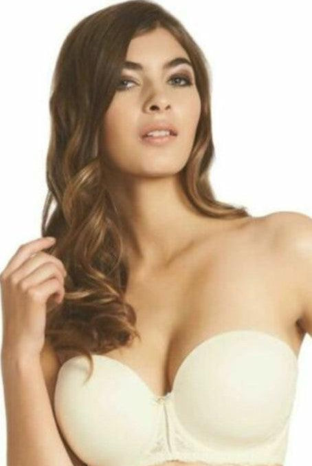 Fauve Rosa Moulded Strapless Bra Chantilly-brownslingerie