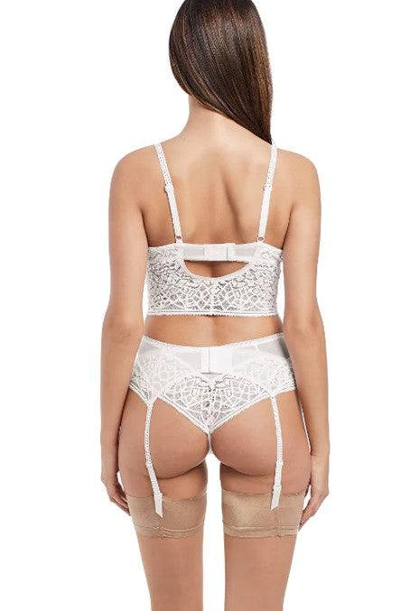 Freya Soiree Lace Suspender Belt White-brownslingerie