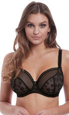 Freya Unchained Black Plunge Bra-brownslingerie