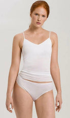 Hanro Cotton Seamless Midi Brief White-brownslingerie