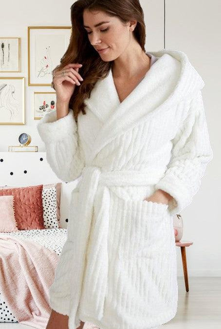 Pretty You Cloud Robe in Ivory-brownslingerie