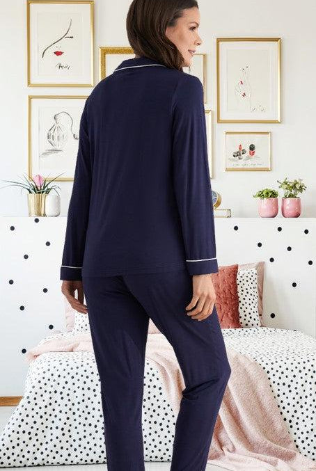 Pretty You Navy Pyjamas-brownslingerie
