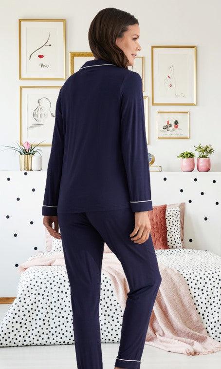 Pretty You Navy Pyjamas-brownslingerie