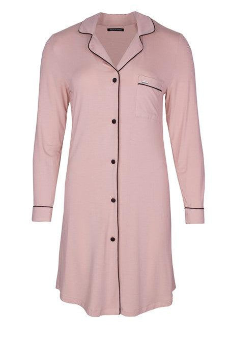 Pretty You Pink Long Sleeve Nightshirt-brownslingerie