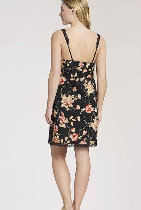 Rosch Chemise in Black Floral Print-brownslingerie