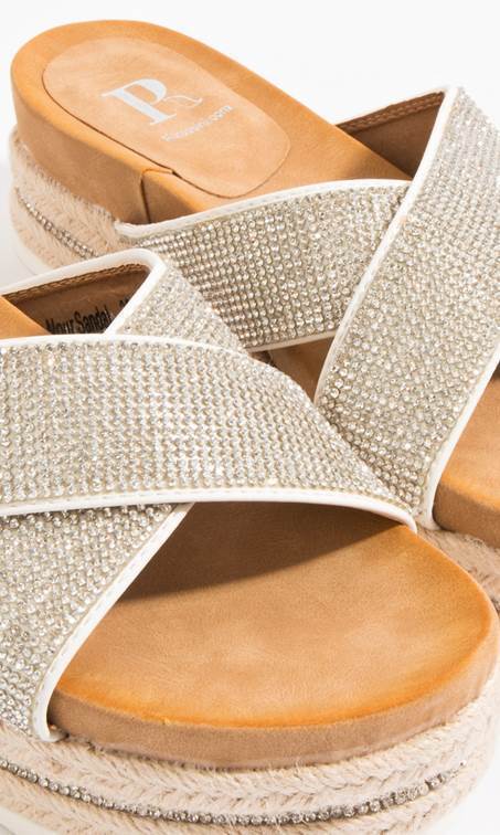 Sandals by Pia Rossini in Diamante silver-brownslingerie