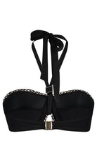 Sapph Biarritz Padded Halter Bikini Top-brownslingerie