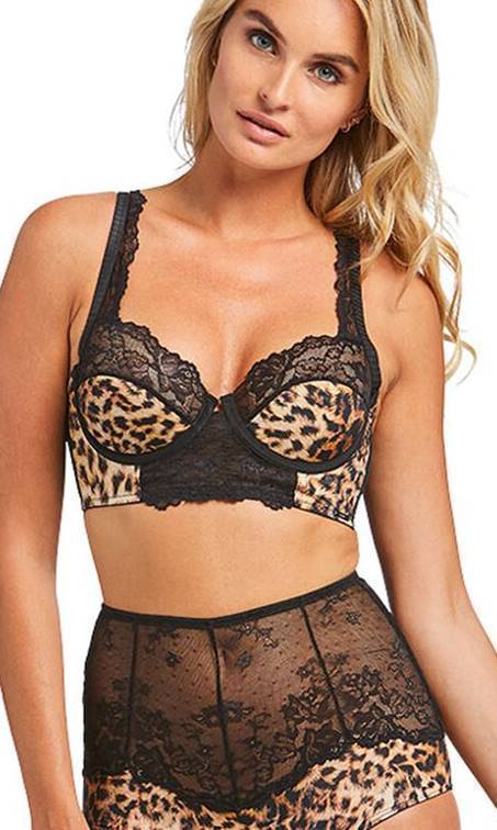 Sapph Nolana Half Cup Wired Bra Leopard-brownslingerie