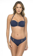 Sapph Paradiso Bandeau Navy Bikini Top-brownslingerie