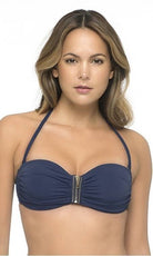Sapph Paradiso Bandeau Navy Bikini Top-brownslingerie