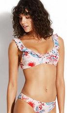 Seafolly Water Garden Off The Shoulder Bikini Top Petal-brownslingerie
