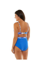 Seaspray Eleanor Blue Floral Deep Bikini Brief-brownslingerie