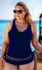 Skirt Swimsuit by Bahama in navy-brownslingerie