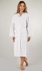 Slenderella Cotton White Dressing Gown-brownslingerie