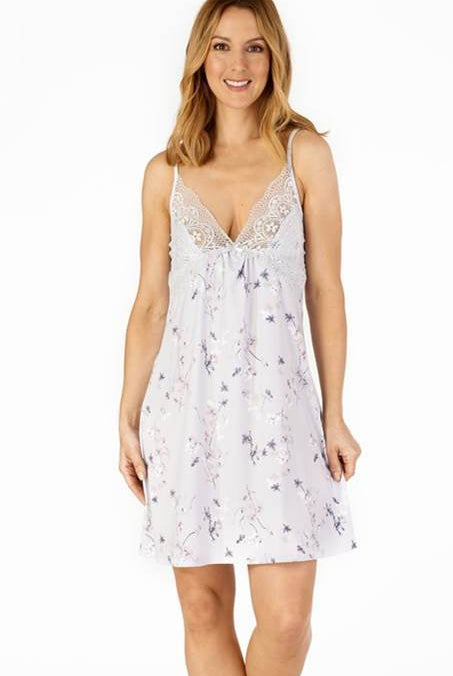 Slenderella Gaspe Grey Chemise-brownslingerie