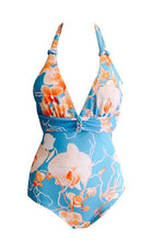 Turquoise Halter neck Swimsuit-brownslingerie