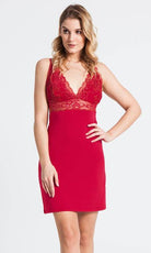 Vanilla Night & Day Rasberry Pink Lace Chemise-brownslingerie