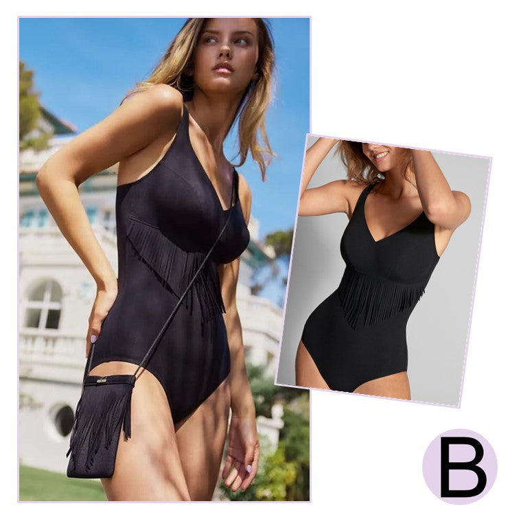 Empreinte black fringed swimwear by empreinte 