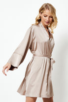 Aruelle Briana beige dressing gown short wrap