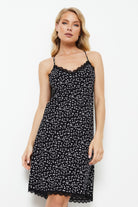 Aruelle Giulia nightdress in black and white  print