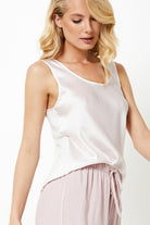Aruelle Lakena pink pajama long pants and satin top