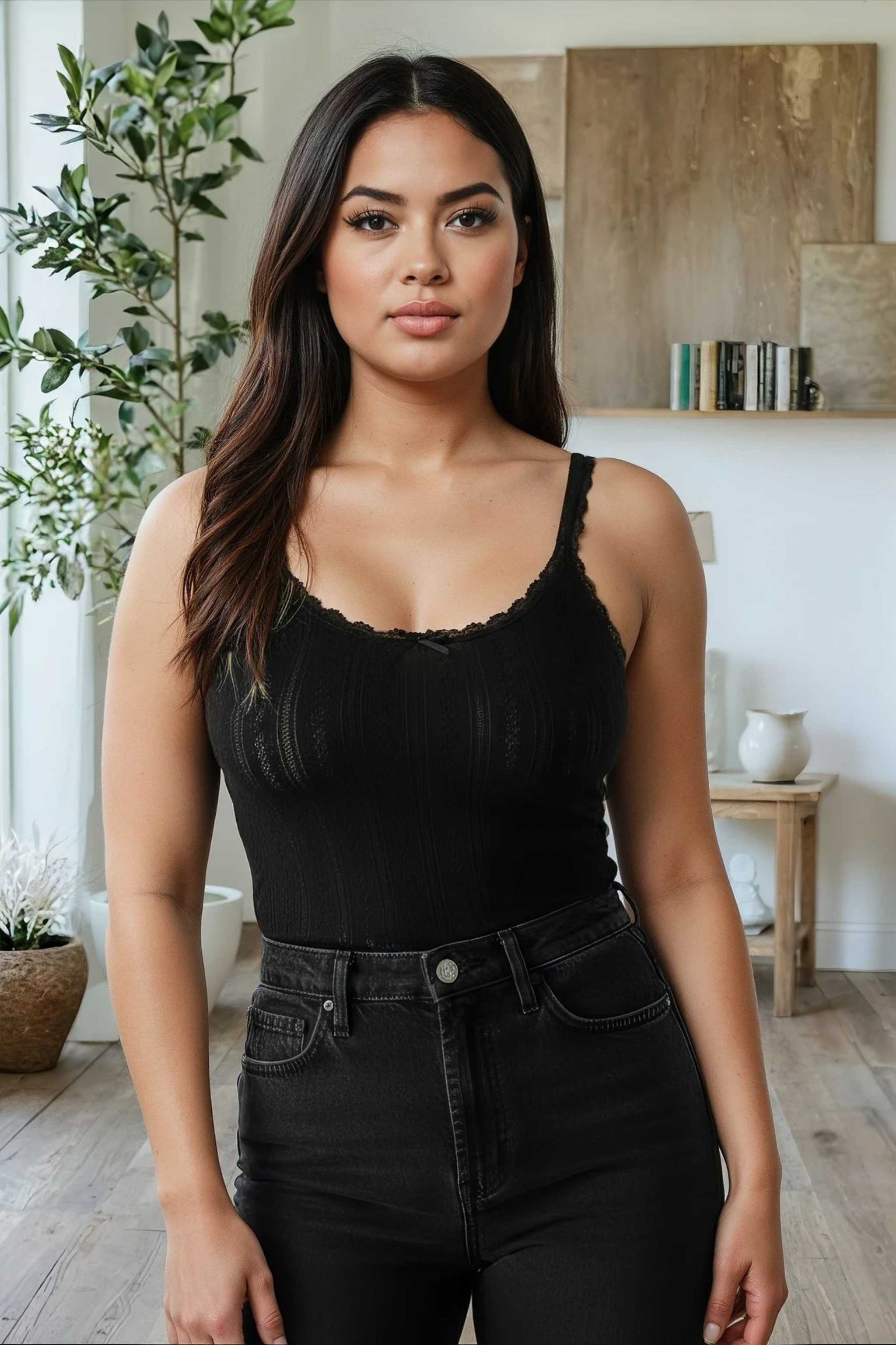 Black thermal vest tops to wear under clothes