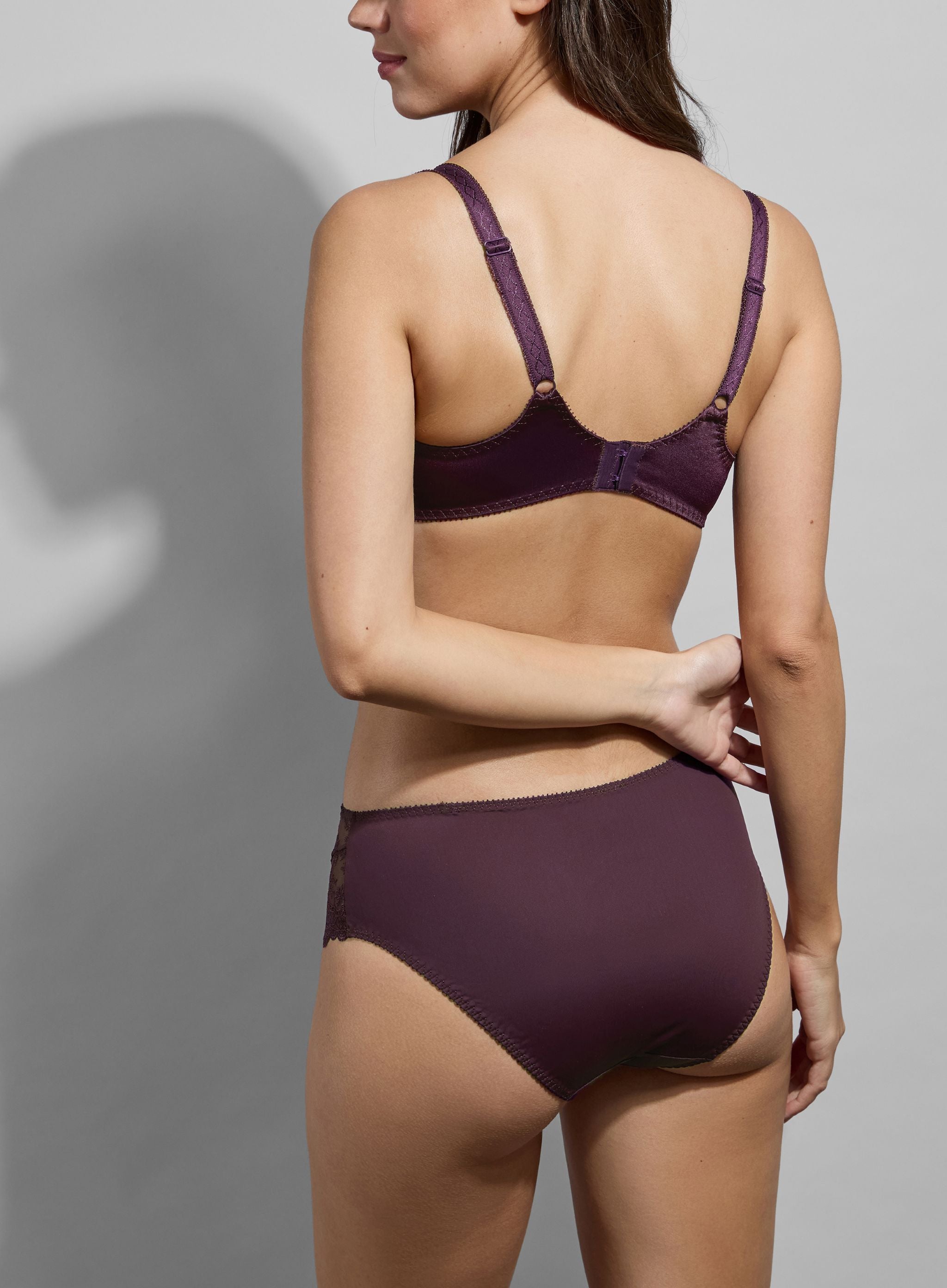 Empreinte Loiuse brief in cassis. this brief complements the matching Empreinte Louise Cassis bra