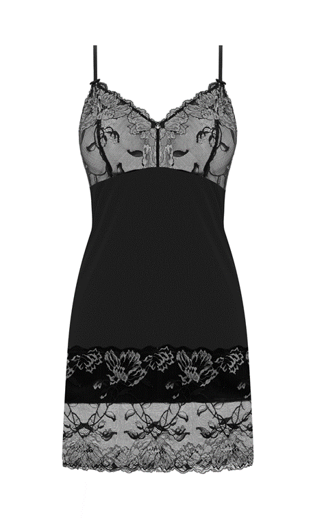 fantasie aubree black chemise cut out