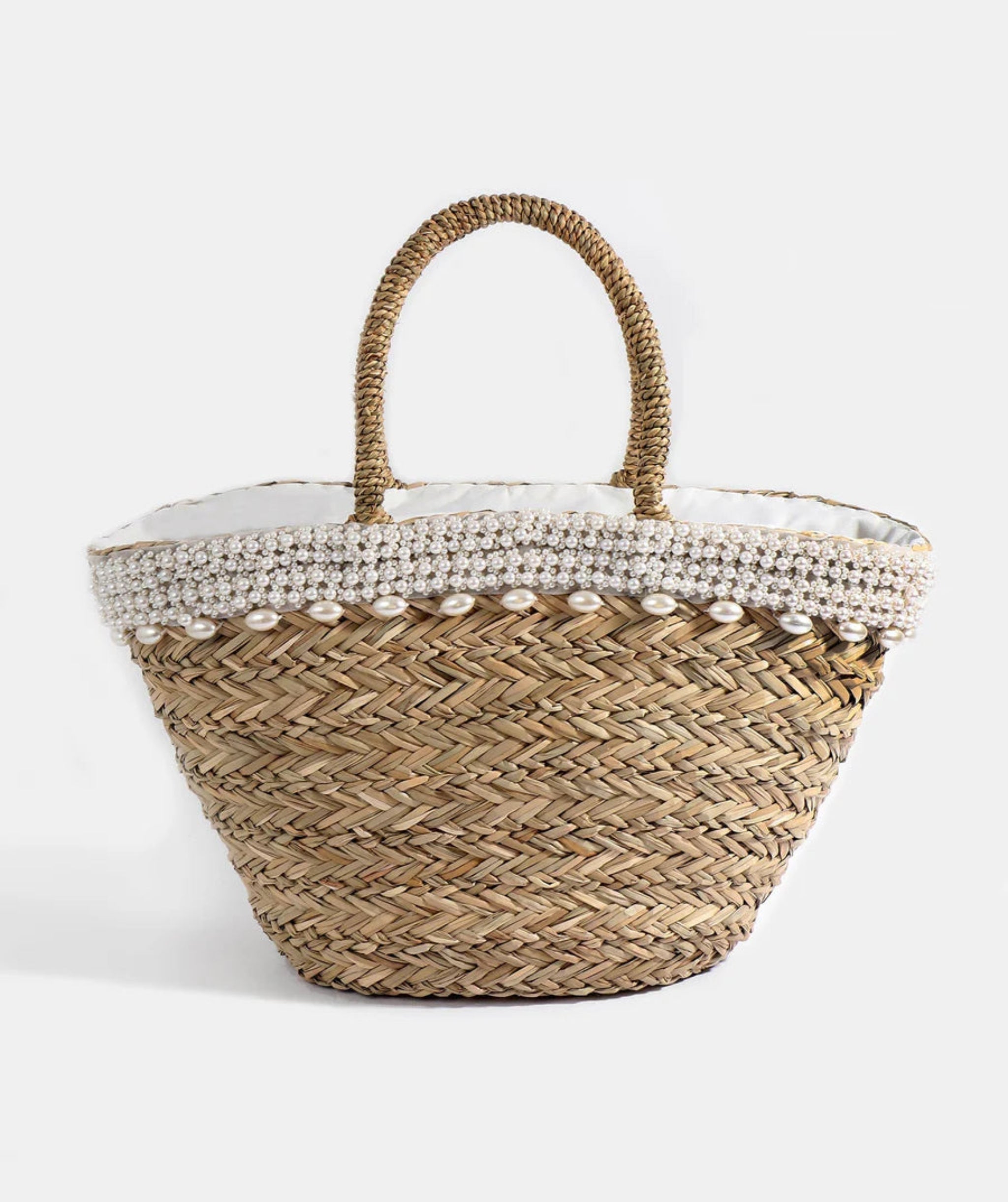 Pia Rossini straw beach bag with shells