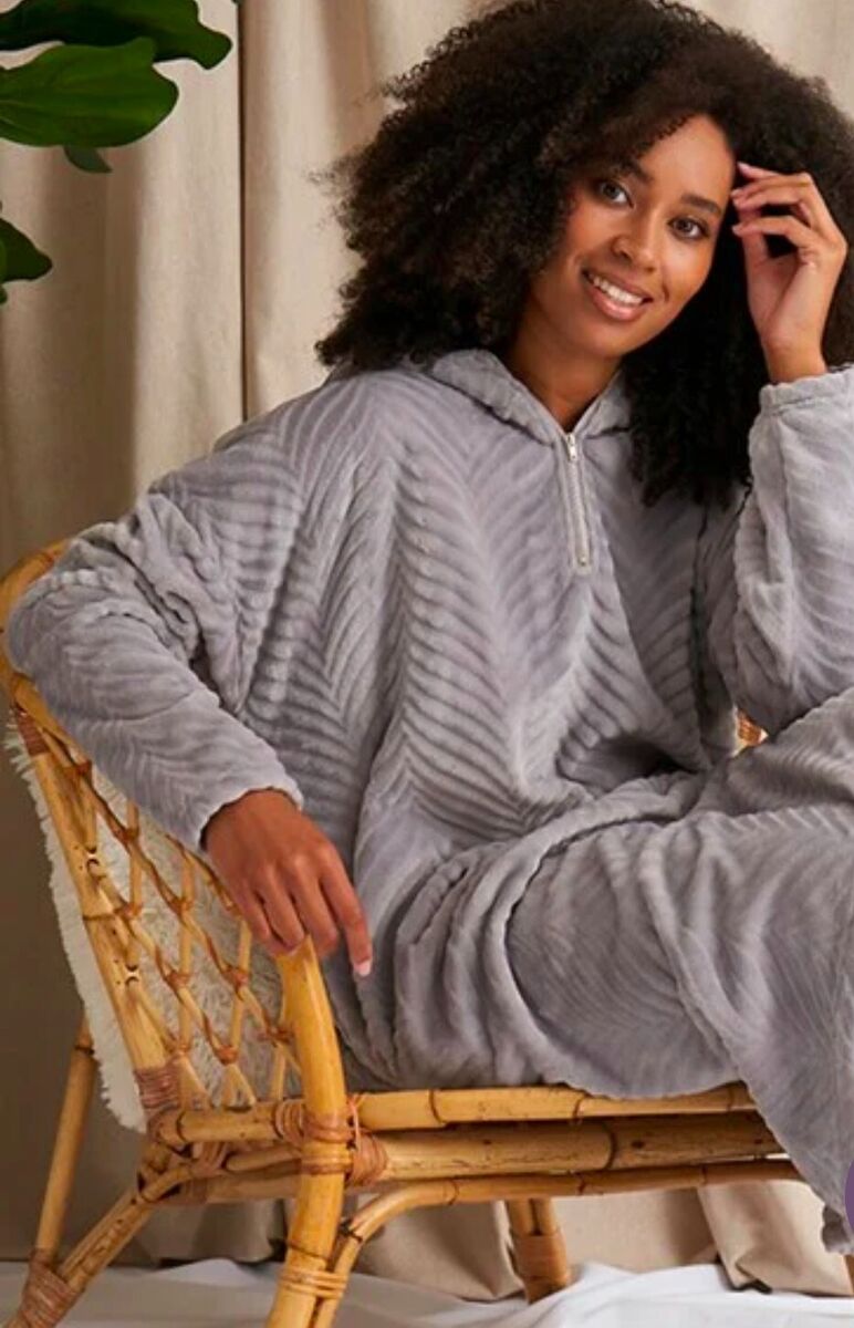 pretty you grey snoody dressing gown