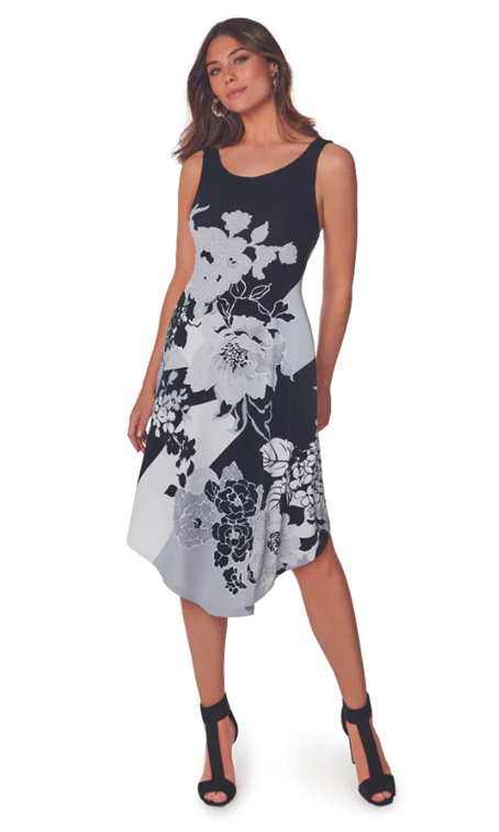 Roidal Aroa Black and White Beach Dress