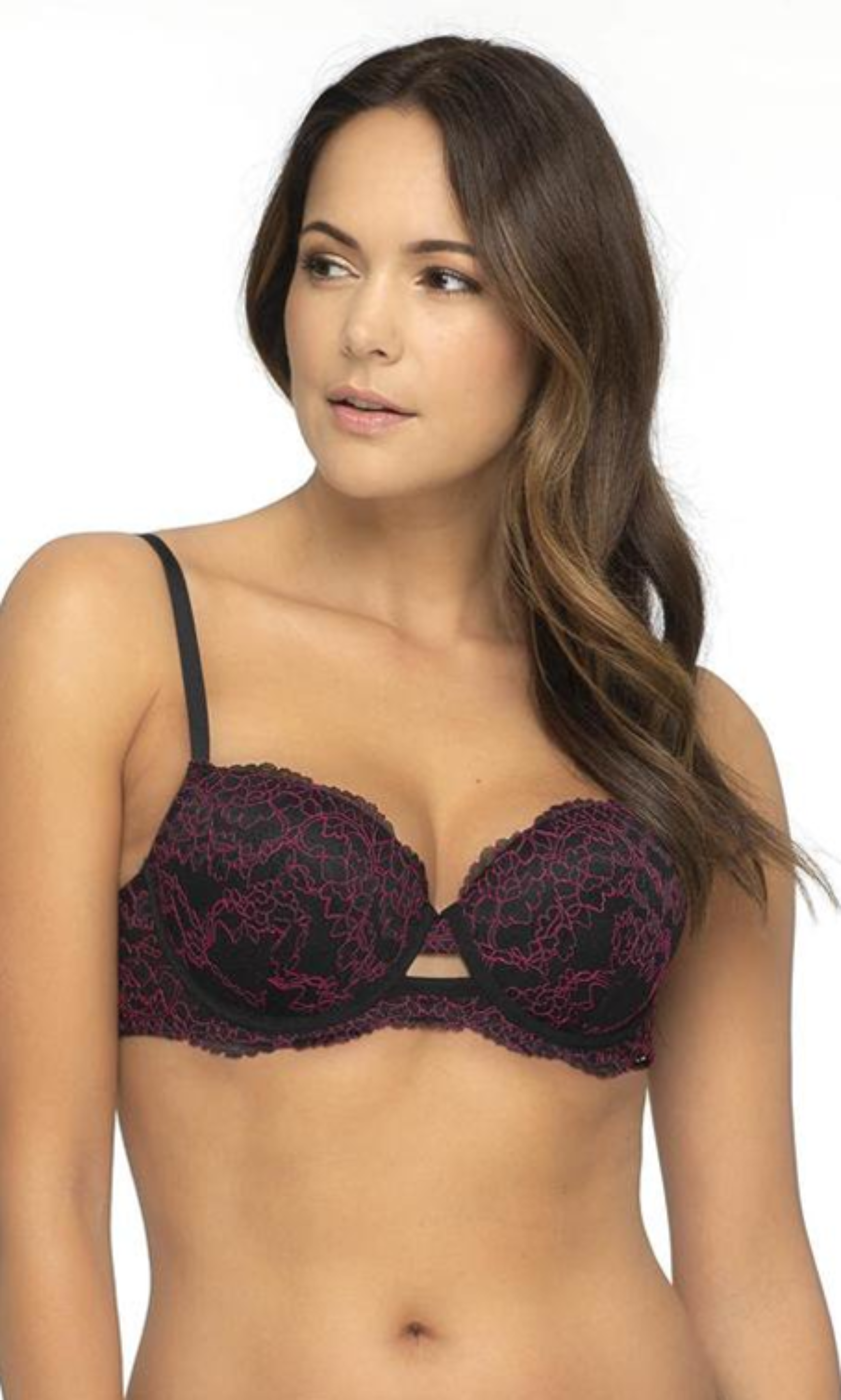 Sapph Pink Black Scifey Padded Bra offers a comfortable and flattering fit for all-day wear. 