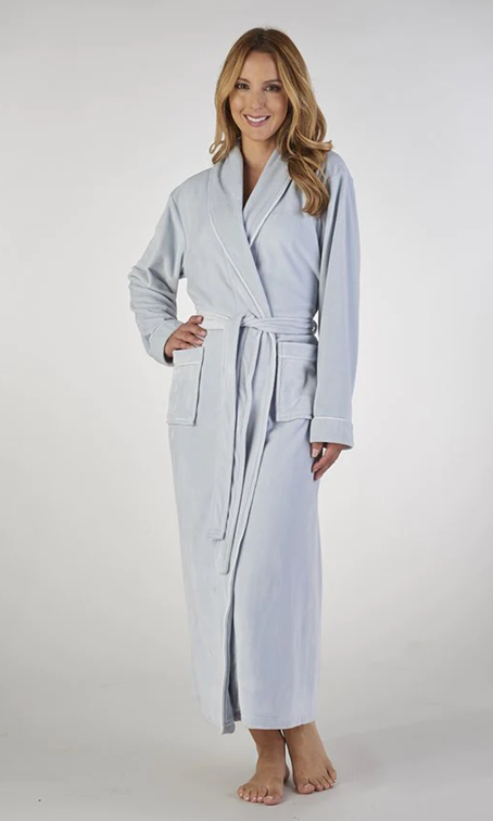 slenderella light blue velvet dressing gown