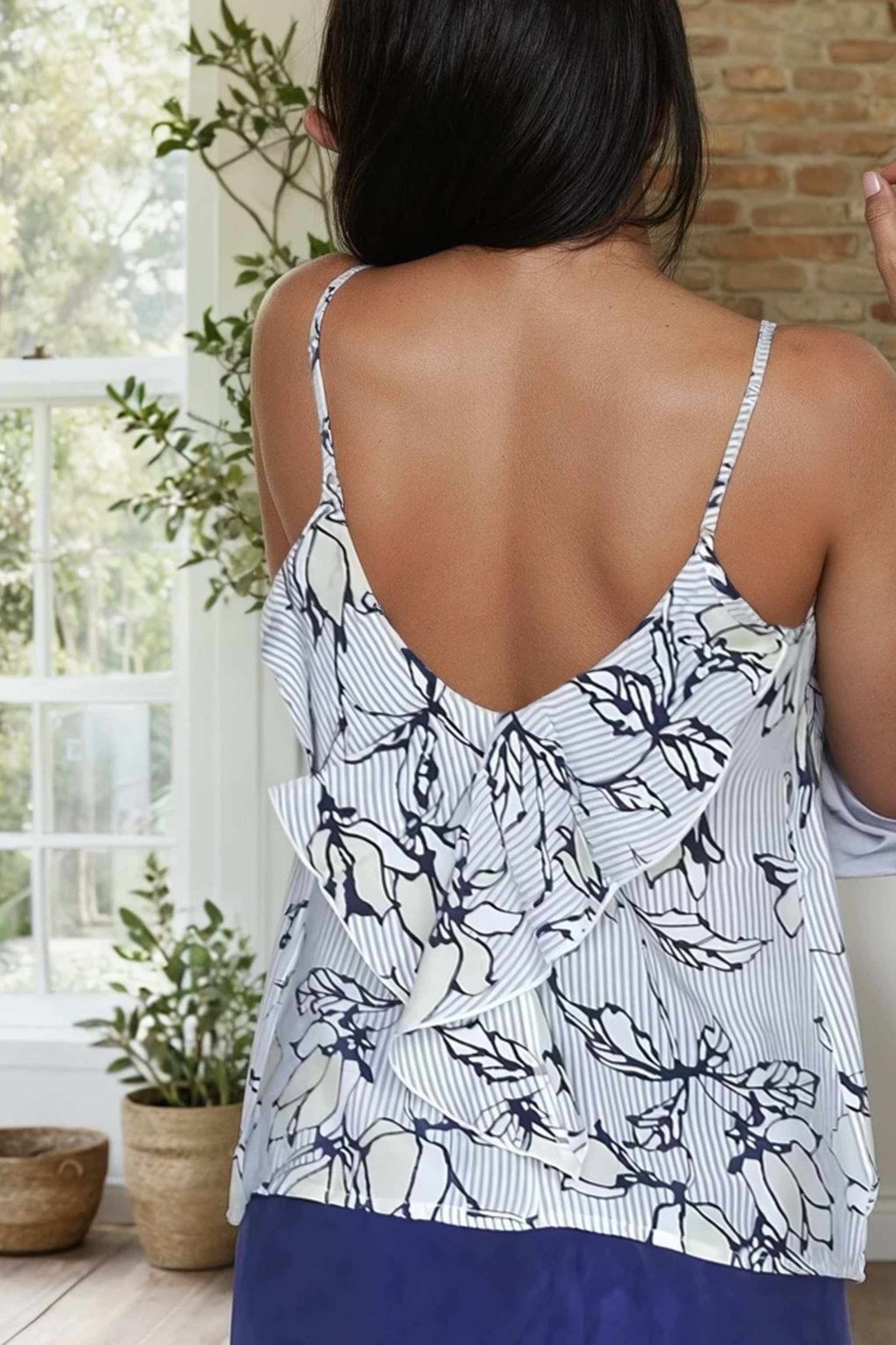 Pyjama Set shorts set with Floral camisole in vegan fabric 