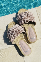 pretty you london beige sandals fringed 