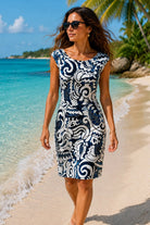 Roidal Elia Navy and White Beach Dress, a stunning, beach dress 