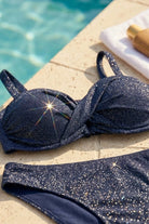 Sapph Roza Grazia Bandeau Bikini Top in Navy metallic 