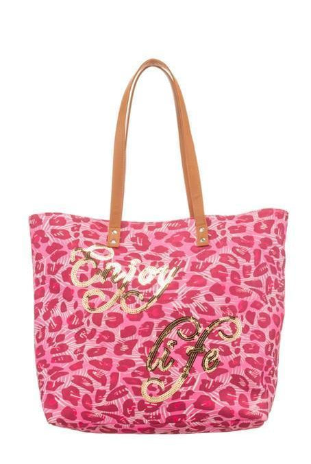 Beach Bag in pink animal print-brownslingerie